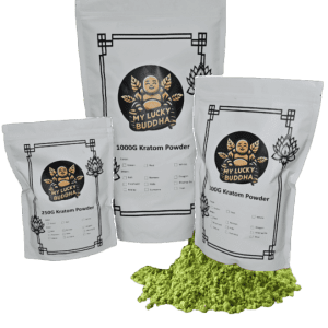 Green Vein Kratom Strains Powder in and out of bag