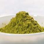 white ceramic bowl of kratom powder